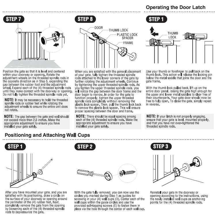 Regalo Easy Open 47-Inch Super Wide Walk Thru Baby Gate, Bonus Kit, Includes 4-Inch and 12-Inch Extension Kit, 4 Pack Pressure Mount Kit and 4 Wall Cups and Mounting Kit, 11 Count (Pack of 1)