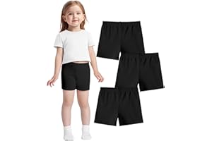 ZUEMET 3 Pack Baby Girls Bike Shorts Toddler Girl Athletic Dance Short Soft Cotton Summer Clothes Size 18M-5T