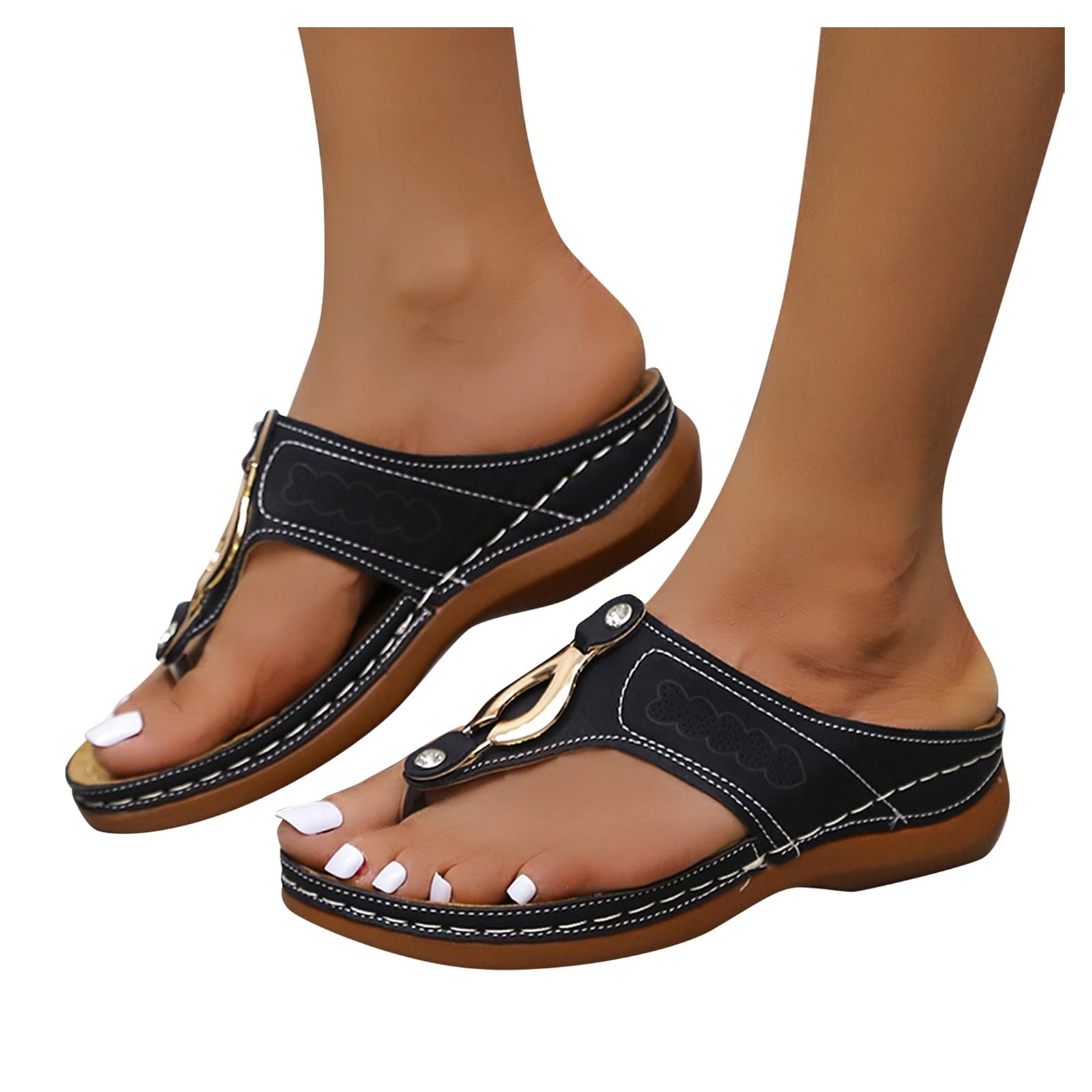 Black Sandals Women Wedge, Womens Sandals Platform