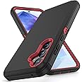 Jiunai for Samsung Galaxy A55 5G Case, Galaxy A55 Case Shockproof Heavy Duty Dual Layer Protective Dust Proof Rugged Cover Cell Phone Case for Samsung Galaxy A55 5G 6.6’’ Display 2024, Black Red