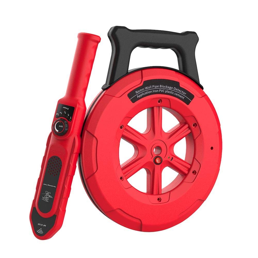 Pipe Blockage Scanner, 30m IP67 Waterproof Pipe Blockage Detector Tester Pipes Blockage Locating Tool for Detecting Wall Studs, Metal Pipes PVC Pipes Water Pipes