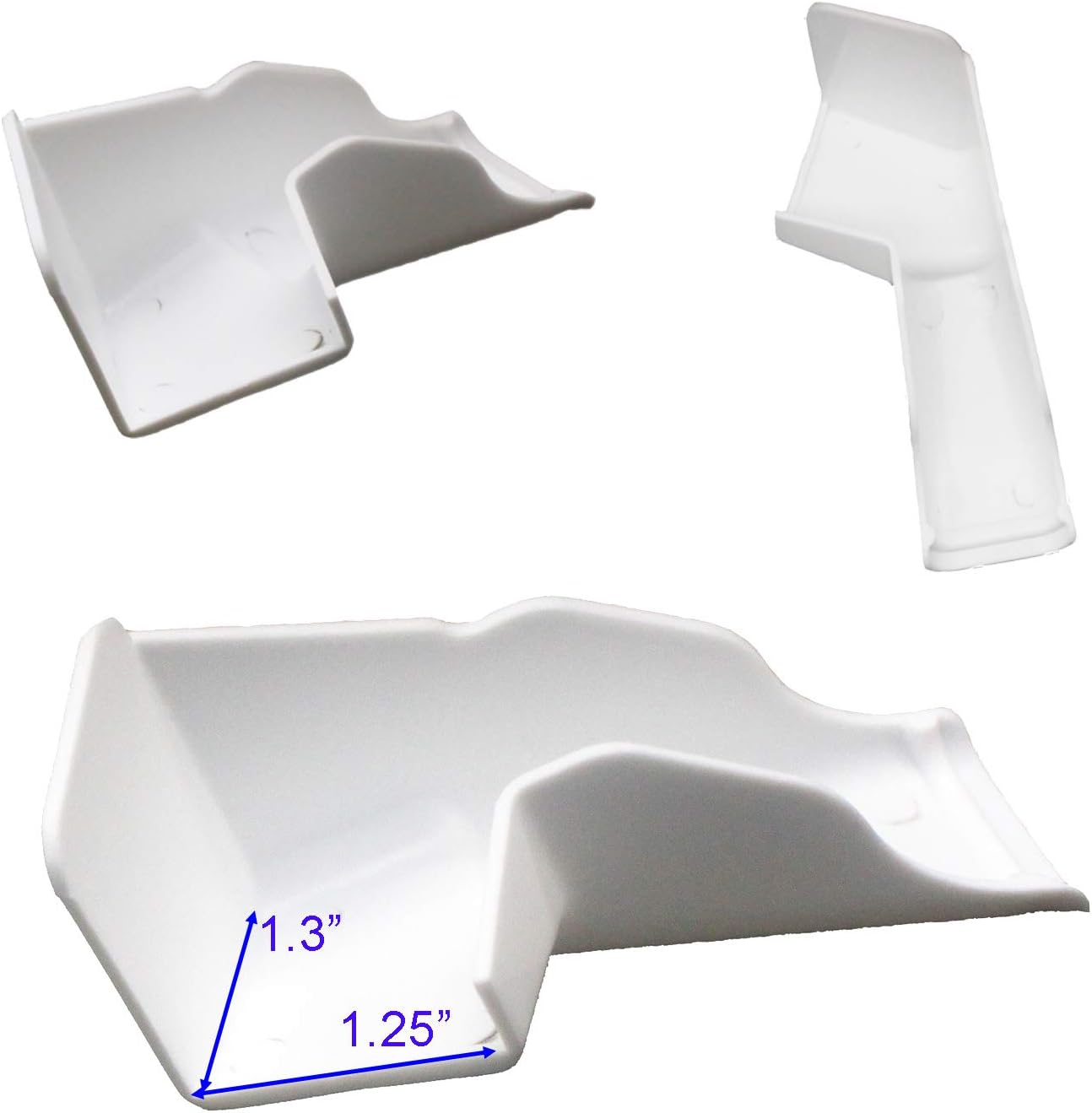 X-Haibei 4 Pack RV Rain Gutter Spouts Extensions, Directs Rainwater Away from Sides of RV, 2 Left 2 Right 3 1/2 inch Gutter Spouts (White): Automotive