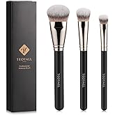 TEOYALL 3Pcs Foundation Concealer Highlight Brush, Cat Paw Under Eye Brush | Large buffs foundation, blends contours, sweeps