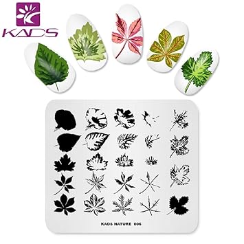 Kads Templates For Nails Leaf Nature Fall Stamping Plates Image Plates For Manicure Diy Nail Art Na006