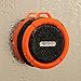 WONFAST® Portable Mini Wireless Bluetooth 3.0 Waterproof Outdoor & Shower Speaker with 5W Speaker/Suction Cup/Mic/Hands-Free Speakerphone (Orange)