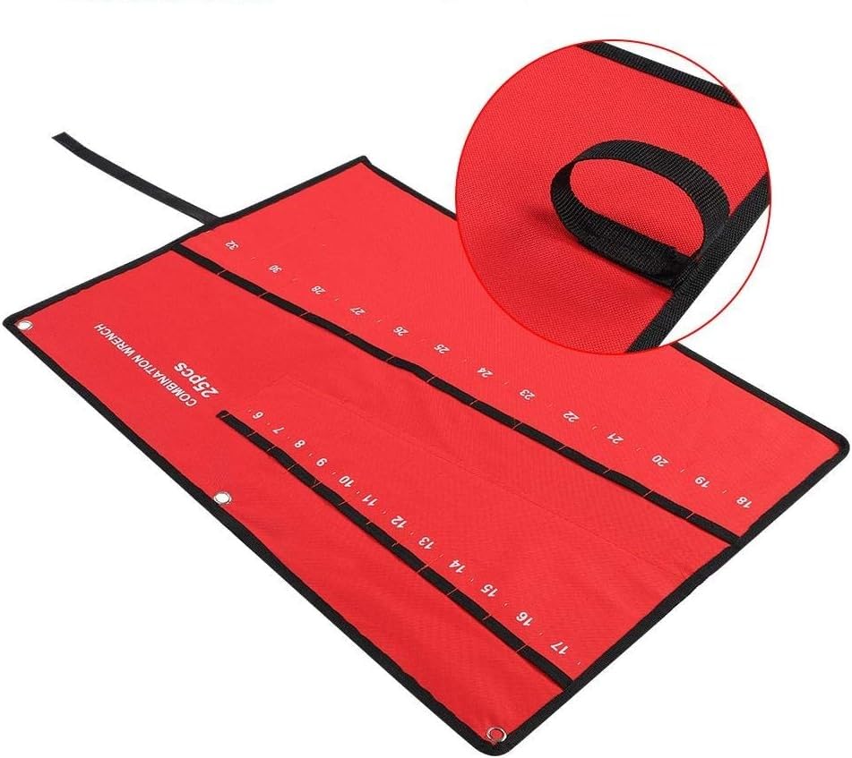 Jadeshay Heavy Duty Canvas Tool Roll Bag - 25 Pocket Multi-purpose Tool Wrap Wallet Organiser