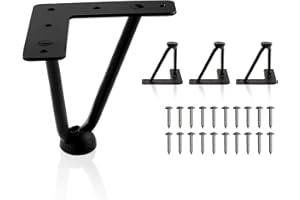 Ironalita 4 Inch Hairpin Legs for Furniture Set of 4, Heavy Duty Industrial Metal Table Legs with 3/8" Black Solid Iron, DIY Hair Pin Legs for Dresser, Couch, Cabinet, Bench with 4 Floor Protectors