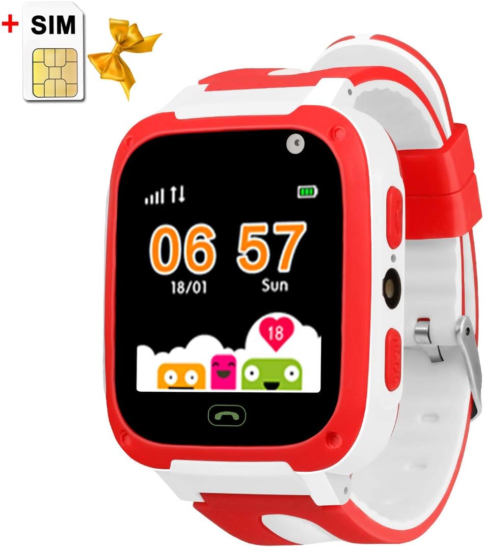 Kids Smartwatch Children Watches with SIM Card Included Two-Way Call SOS,Games Camera Voice Chat Flashlight LBS Positioning