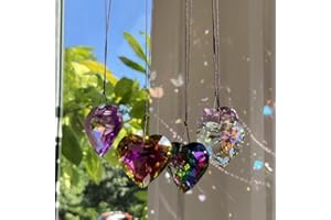 Heart Shaped Crystal Prism Suncatcher Pendant - Rainbow Maker for Chandelier, Window, Garden Hanging Decor, Craft Accessory (