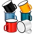 Joyfair 12oz Camping Enamel Mug Set (6Pcs), Portable Camp Cups for Outdoor Picnic Backpacking Travel & Home Breakfast Drinking, Ideal Gift on Christmas Thanksgiving Birthday (Multi)