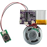Voice Module,MP3 Music Sound Chips, 16MB Sound Module for Crafts, Christmas, New Year Greeting Cards, Box with Speaker Lithium Battery Powered and USB Cable. (JR-JX7004-Button Sound Module)