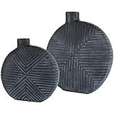 Uttermost Viewpoint Aged Black Set of 2 Vases 17114