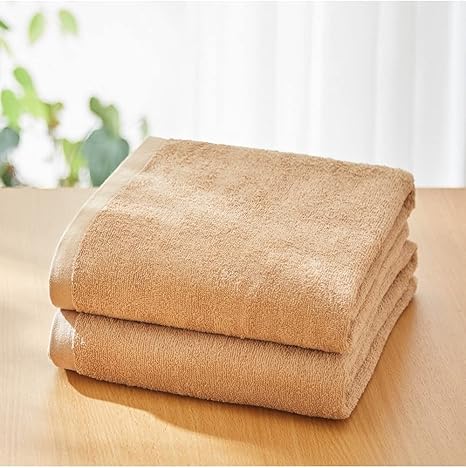 Amazon Nissen ニッセン バスタオル 大判 超薄手 薄手 同色 2枚セット 綿100 乾きやすい 無地 シンプル ベーシック キャラメルベージュ 約90 150cm バスタオル ホーム キッチン オンライン通販