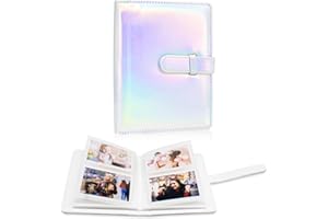 HEAROO 64 Pockets Photo Album Book for 2x3 Inch Film - Mini Small Albums for Fujifilm Instax Mini Instant Camera, for Polaroid Hi-Print Pictures (Magic Silver)