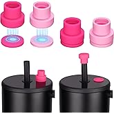 NiHome 4PCS Pink Magnetic Straw Covers for BrüMate Era & Resa Tumblers & Cups, Compatible with Most Straw Lids, Food-Grade Silicone Straw Toppers with Magnetic Base Adapter, BPA-Free & Dishwasher Safe