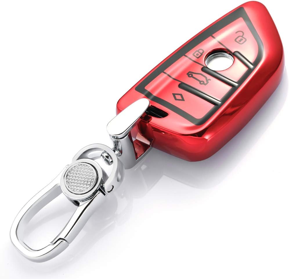 Full Protection Soft TPU Keyless Entry Remote Car Key Case Holder Protector with Keychain for