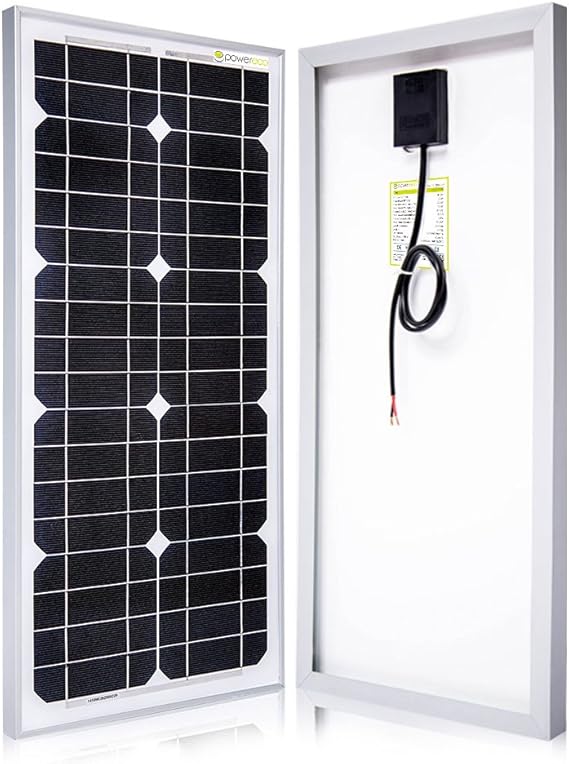 Powereco 25 Watt 25W Mono Solar Panel for 12 Volt Battery