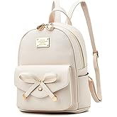 I IHAYNER Girls Bowknot Cute Leather Backpack Mini Backpack Purse for Women