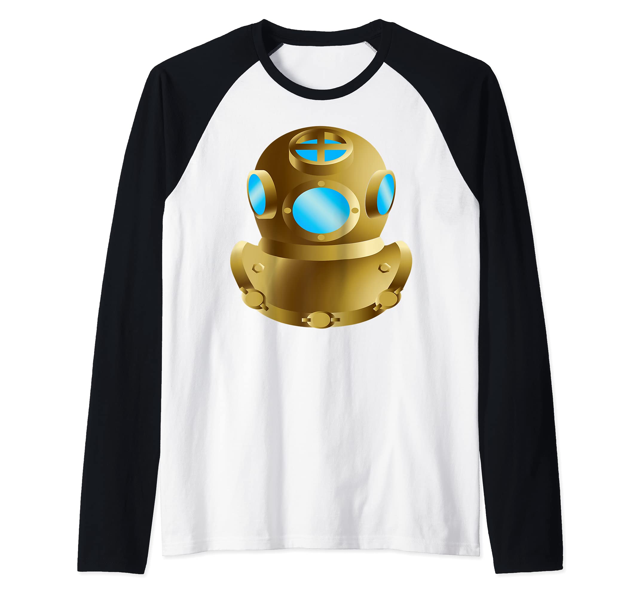 Diving Helmet Raglan Baseball Tee
