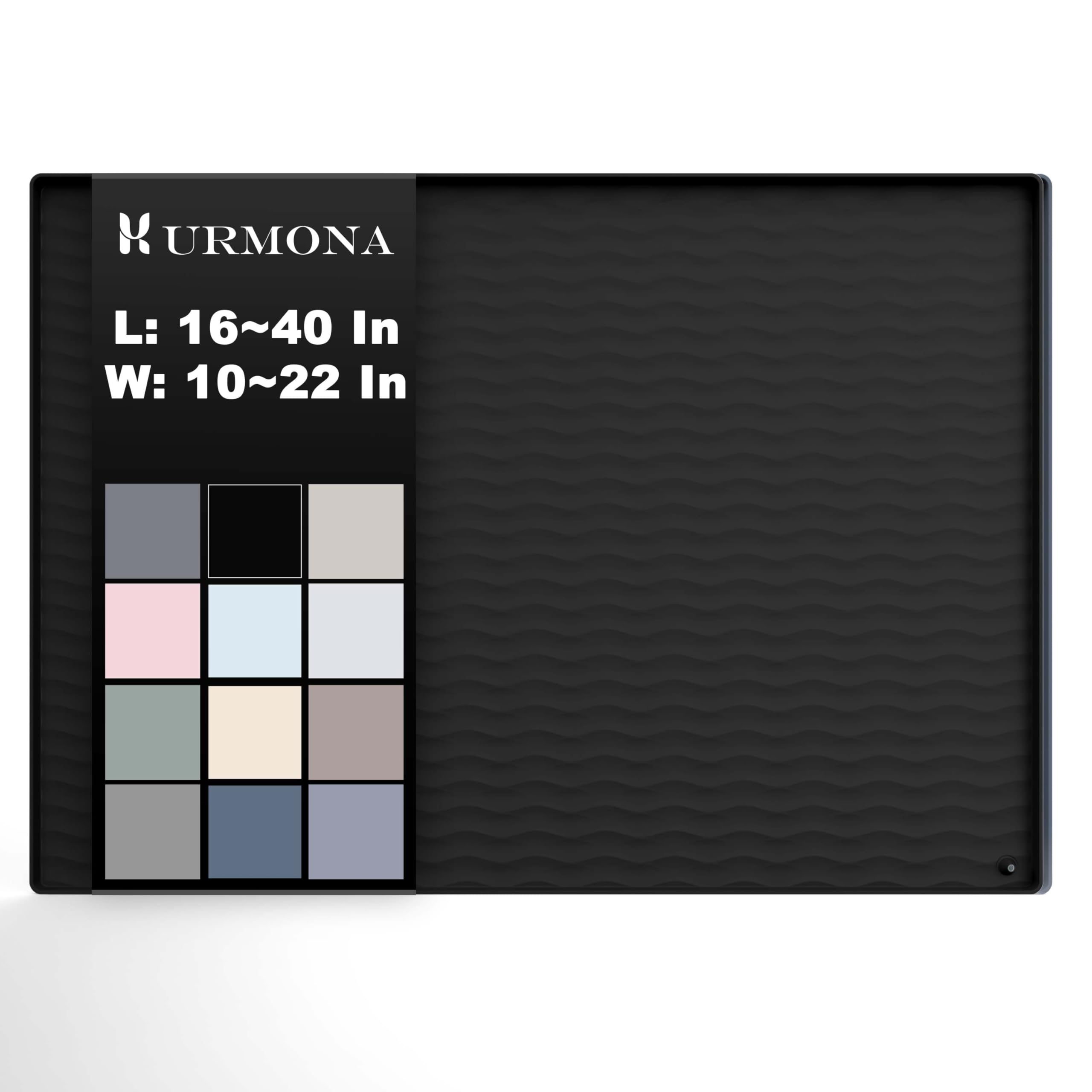 Photo 1 of URMONA 28'' x 22'' Waterproof Silicone Under Sink Mat Cabinet and Counter Protector, Shelf Liner for Kitchen and Bathroom, Storage and Organizers, Litter Mat, Pet Cat Puppy Essentials?Black?