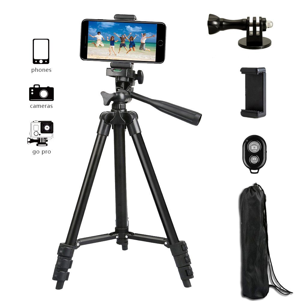 Adurei cm Aluminio Trípode para Cámara Reflex Gopro Smartphone iPhone Incluye Universal