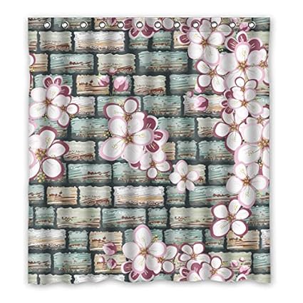 Bonne Qualité Rideau De Douche Motif Grille Rougebleuvert