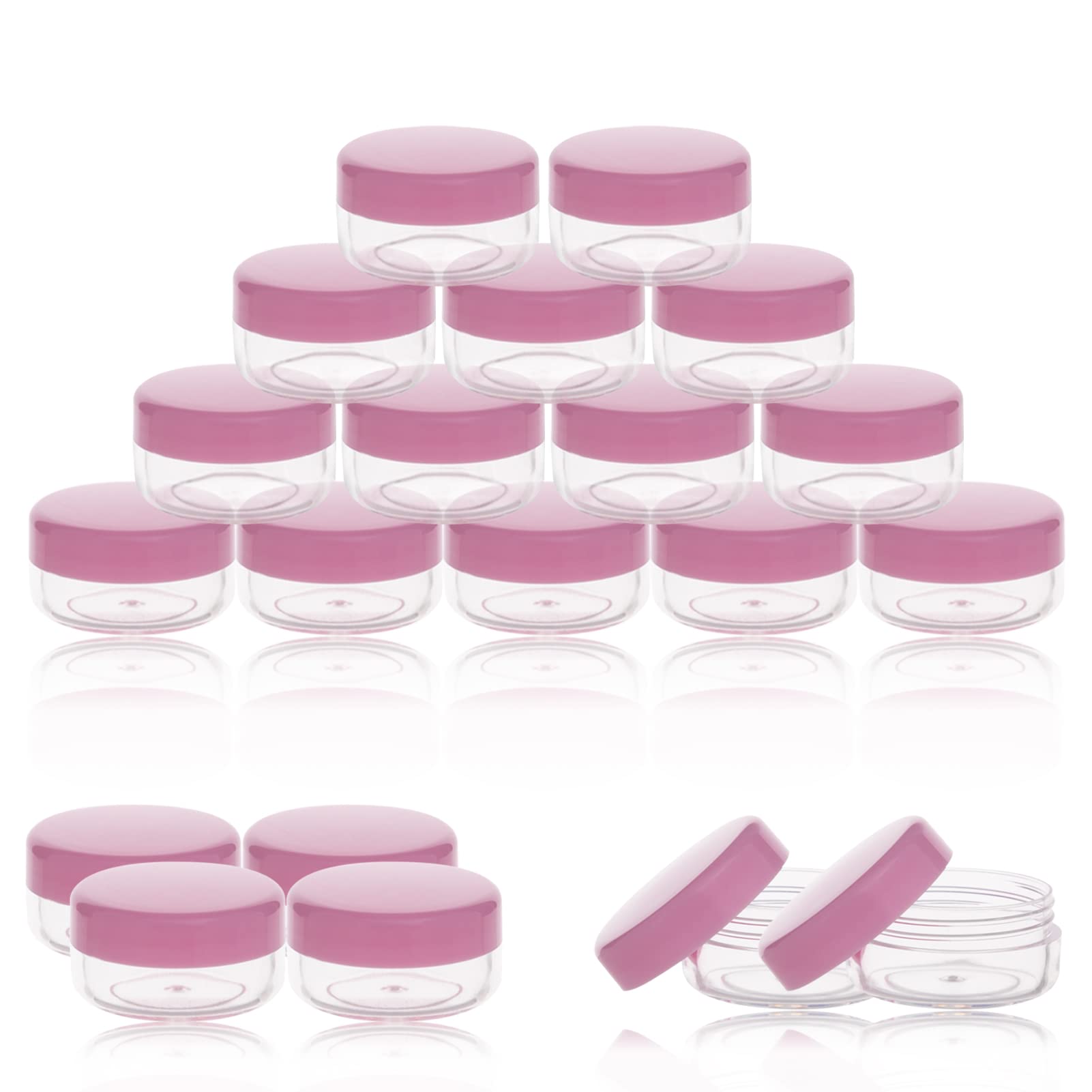 3 Gram Sample Pots, 25 Pcs Plastic Travel Pots for Toiletries, Mini Travel Containers with lids, Empty Cosmetic Containers for Face Creams, Samples, Make-Up