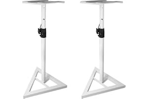 Rockville Pair Studio Monitor Speaker Stands w/Adjustable Height, (RVSM1 WHITE)