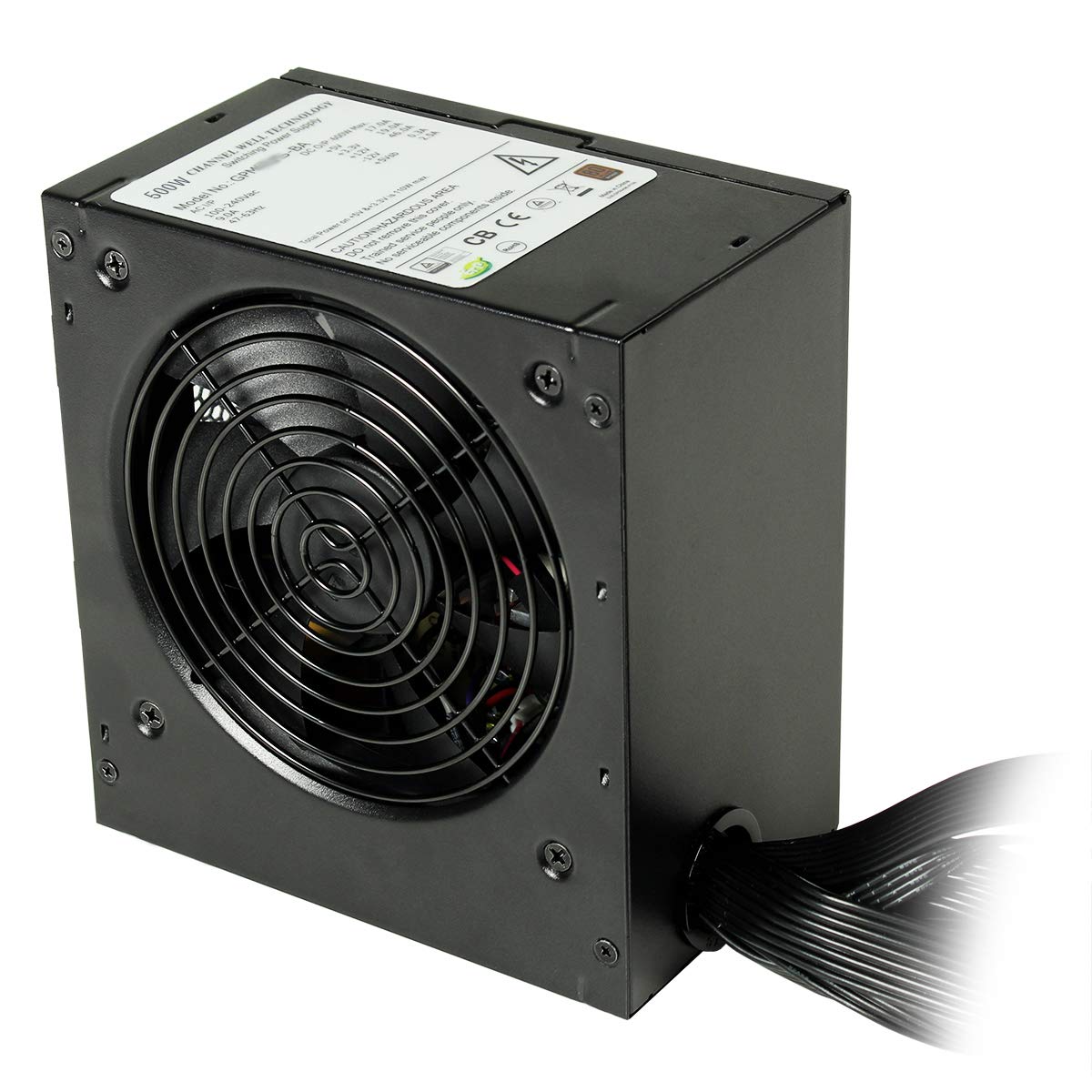 JUSTOP Fortitude 500W PSU, 80 Plus Bronze Power Supply Unit, ATX, 120MM Fan, Active PFC Protection, 7x SATA, 2x 6+2 Pin PCI-E, ATX 12V 4+4-Pin, Long Flat Cables, SLI/Crossfire Ready