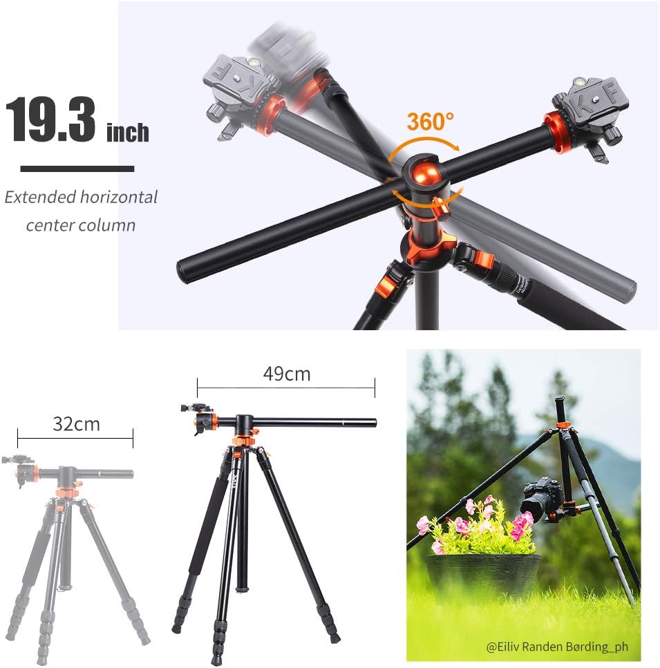 K&F Concept SA254T1 Camera Tripod 93 Inch 4 Section Aluminium Professional Detachable Monopod Tripod with 360 Degree Ball Head Quick Release Plate for DSLR SLR Camera : Camera & Photo