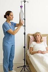Four-Leg Portable IV Pole for Travel, Adjustable IV