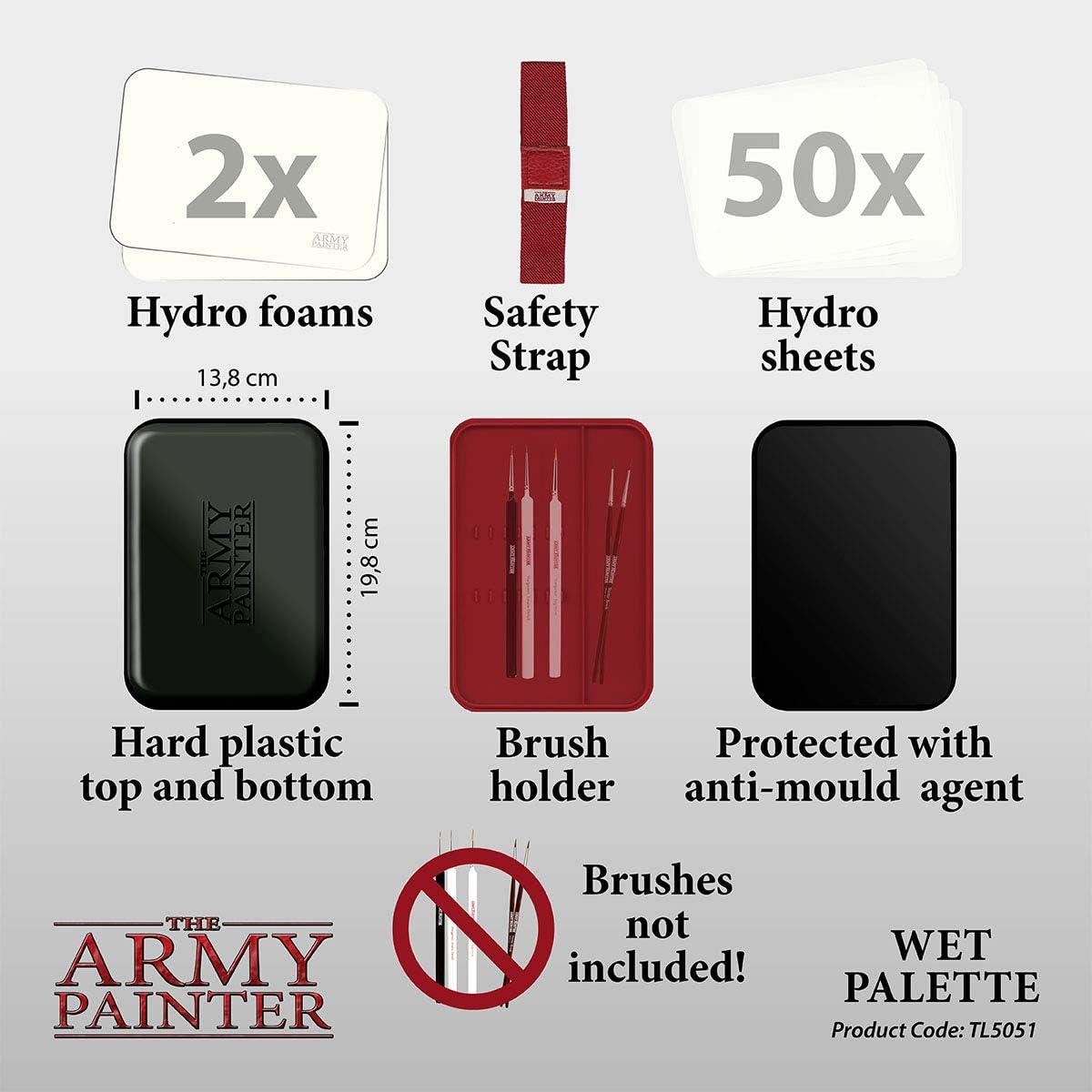 The Army Painter Wet Palette - Premium Brush Storing Palette with 50 Palette Sheets and 2 Sponges for Wargames Miniature Model Painting: Toys & Games