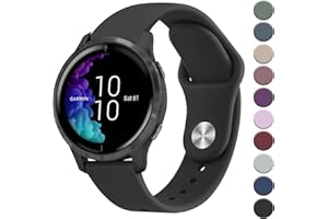 Vanjua Bands Compatible with Garmin Venu 2 Plus / Venu Sq / Venu / Vivoactive 3 Watch Band Women Men, Soft Silicone Sport Replacement Strap for Garmin Vivomove Sport, Vivoactive 3 Music, Forerunner 645 / 245 Music Smart Watch
