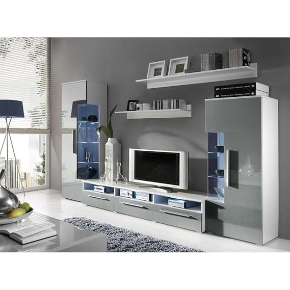 JUSTyou ROMO Wohnwand Anbauwand Schrankwand Farbe Weiß