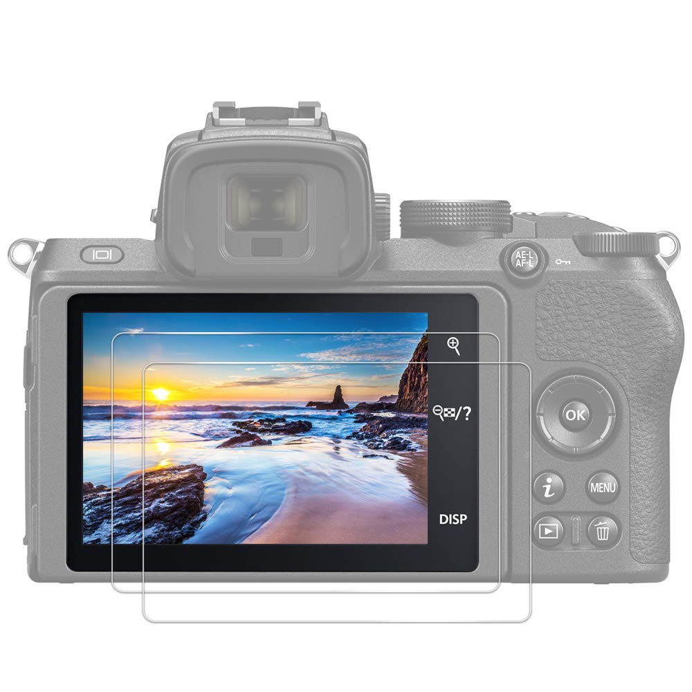 JJC (2 PACK) Tempered Glass Screen Protector for NIKON Z6, Z7 Camera, Ultra-Thin HD, High Hardness Shatterproof Anti-Bubble