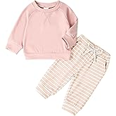 Toddler Baby Girl Clothes Fall Outfits Sweatshirt Infant Sweat Suit Solid Long Sleeve Winter Outfit Pants Set 0-24M