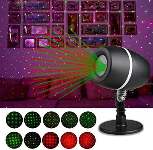 Westdeer Garden Laser Ligh Christmas Projector Lights,Red and Green Star Laser Show for Halloween, Christmas, Garden, Party, Landscape