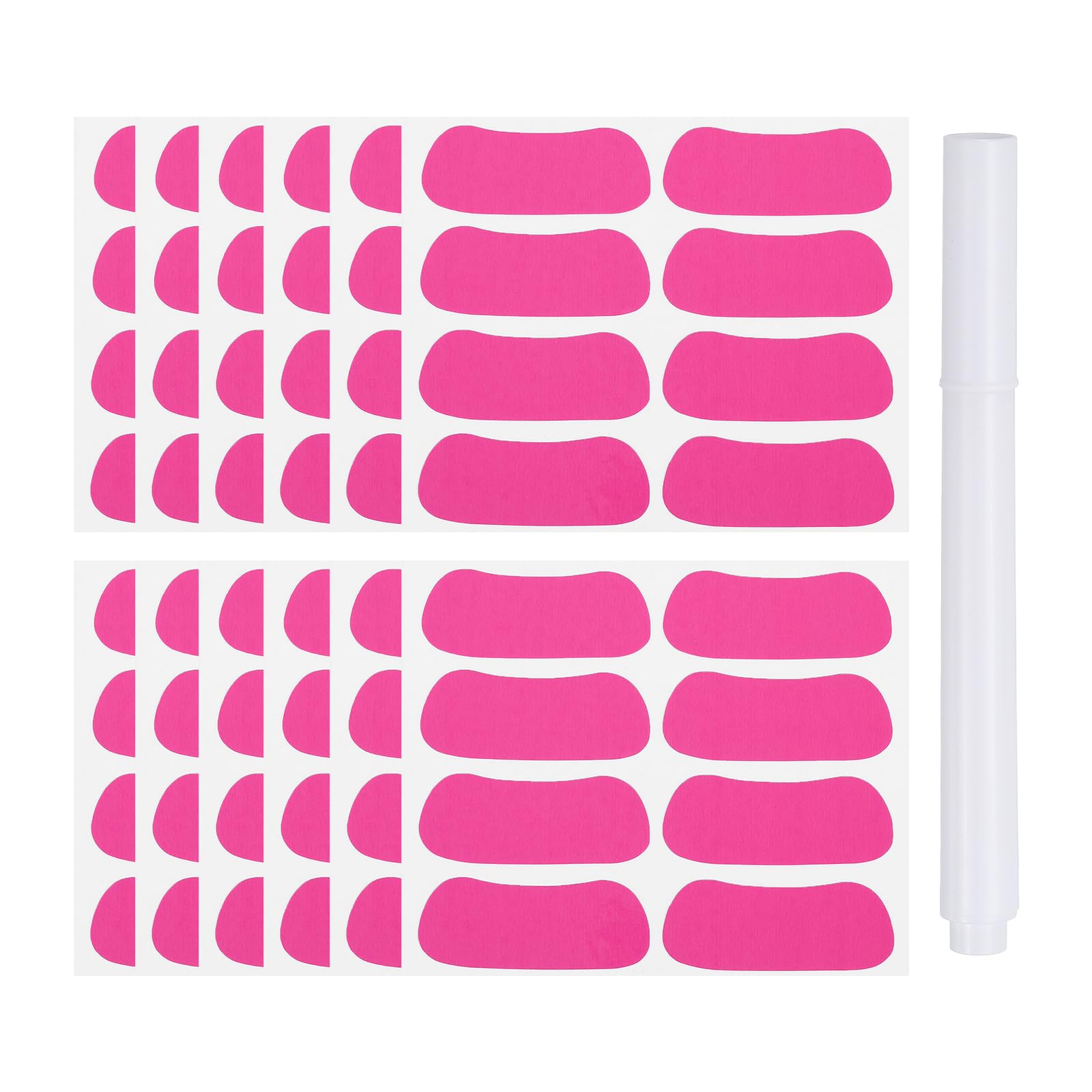 PATIKIL 48 Pairs Sports Eye Black Stickers, Under Eye Black Strips Football Face Stickers Breathable Eyeblack Sticker with 1 Pcs White Pencil for Baseball Fans on Game Day, Pink