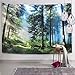 BLEUM CADE Misty Forest Tapestry Wall Hanging Sunshine Through Trees Tapestry Magical Nature Landscape Tapestry for Bedroom Living Room Dorm