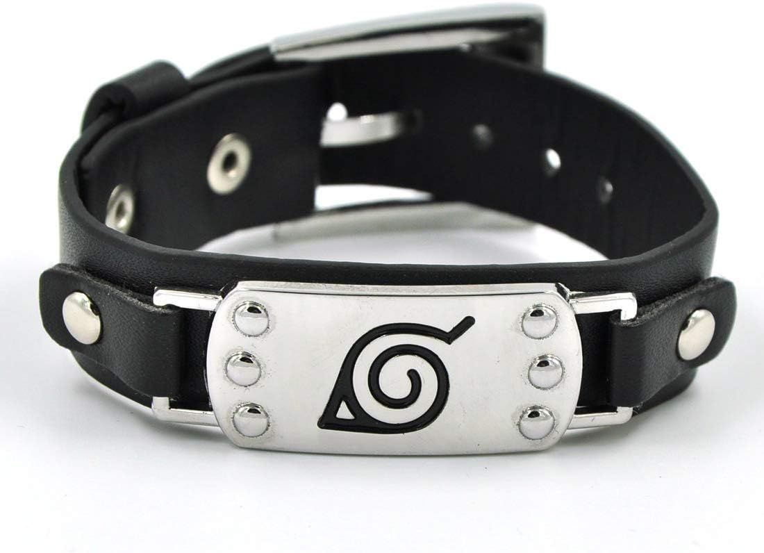 Anime Cosplay Bracelet with Metal Black Bangle