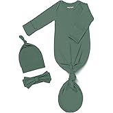 Baby Gowns 0-3 Months Soft Viscose Sleepers For Boy Girl, Breathable Newborn Sleepers With Mitten Cuffs