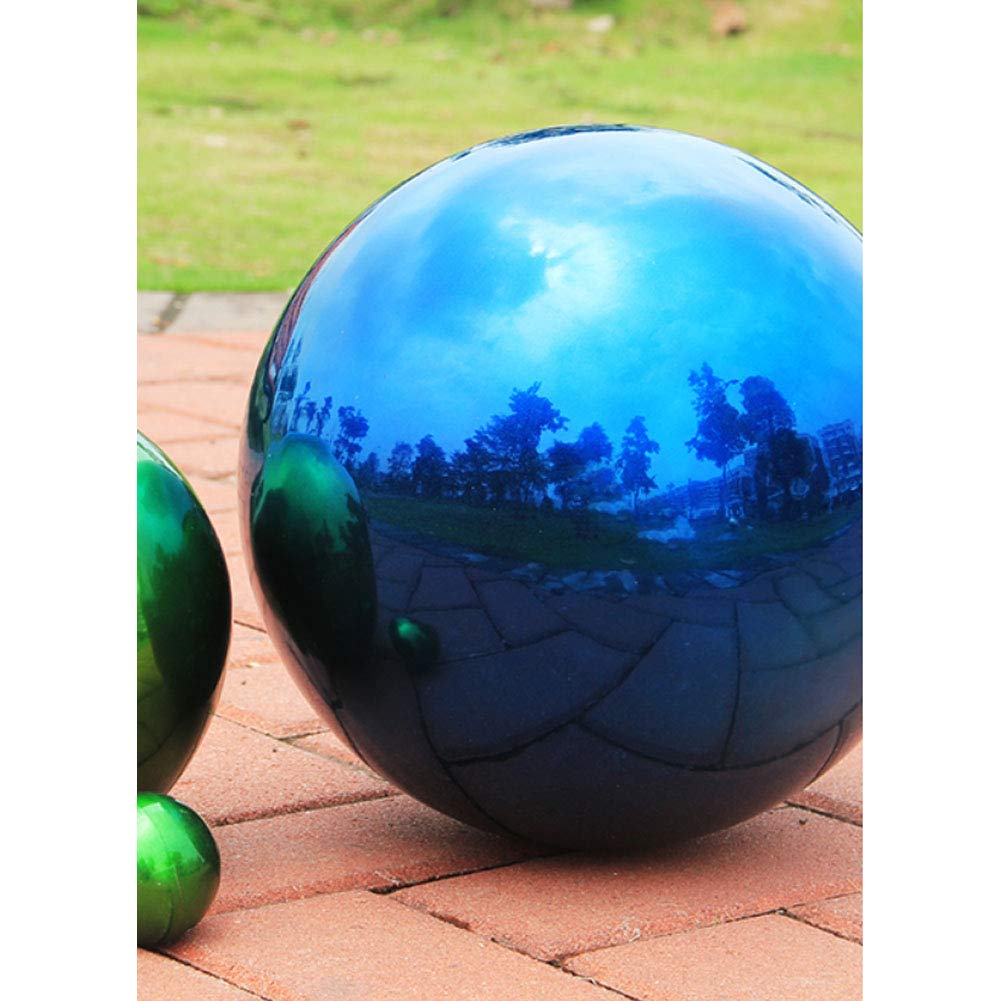 HomDSim 25 cm/10 inch Diameter Gazing Globe Mirror Ball,Blue Stainless