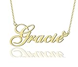 Gracie Heart Name Necklace 18k Gold Plated
