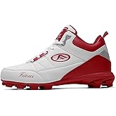 Fiiuos Men's Baseball Cleats Black White Outdoor High-Tops Lace-Up Non-Slip Spikes Football Shoes Competition/Training Combat Boots Baseball Sneakers