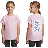 Kids Little Girls Christian Shirt Let me Tell You About My Jesus Coquette Bow Bible Verse Religious T-Shirt