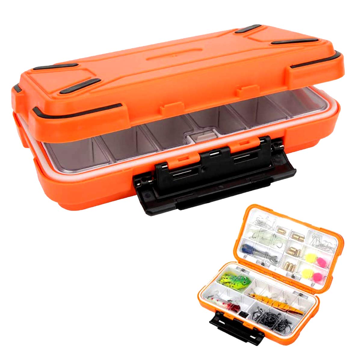 Fishing Tackle Box,RoadLoo Fish Storage Box Multifunctional Plastic Accessories Waterproof Lure Swivel Hook Bait Kit for Storage and Organization of Fish Accessories Tools (Orange))