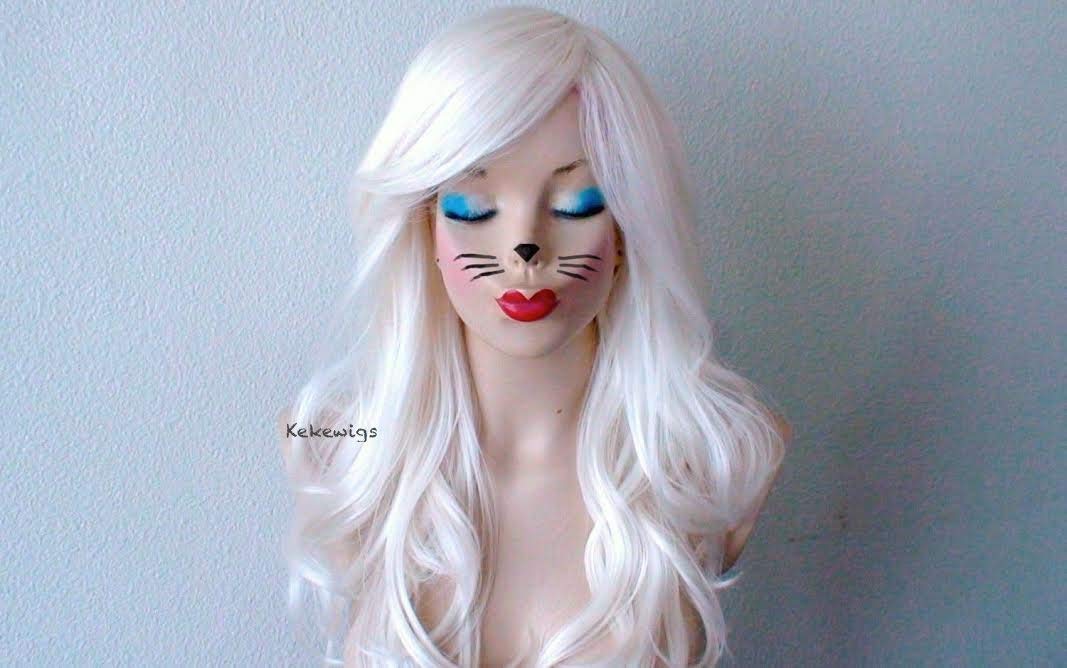 Amazon Com White Wig Curly Wig Snow White Long Curly Wig