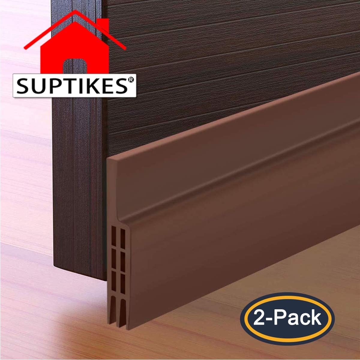 2PACK Door Draft Stopper, Strong Adhesive Door Sweep for Exterior and Interior Doors, Weather Stripping Noise Stopper,  2" W x 39" L (White): Home Improvement