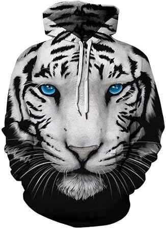 Lxjjf Nouveaute Mode Unisexe Graphic Hoodies 3d Tete De Tigre