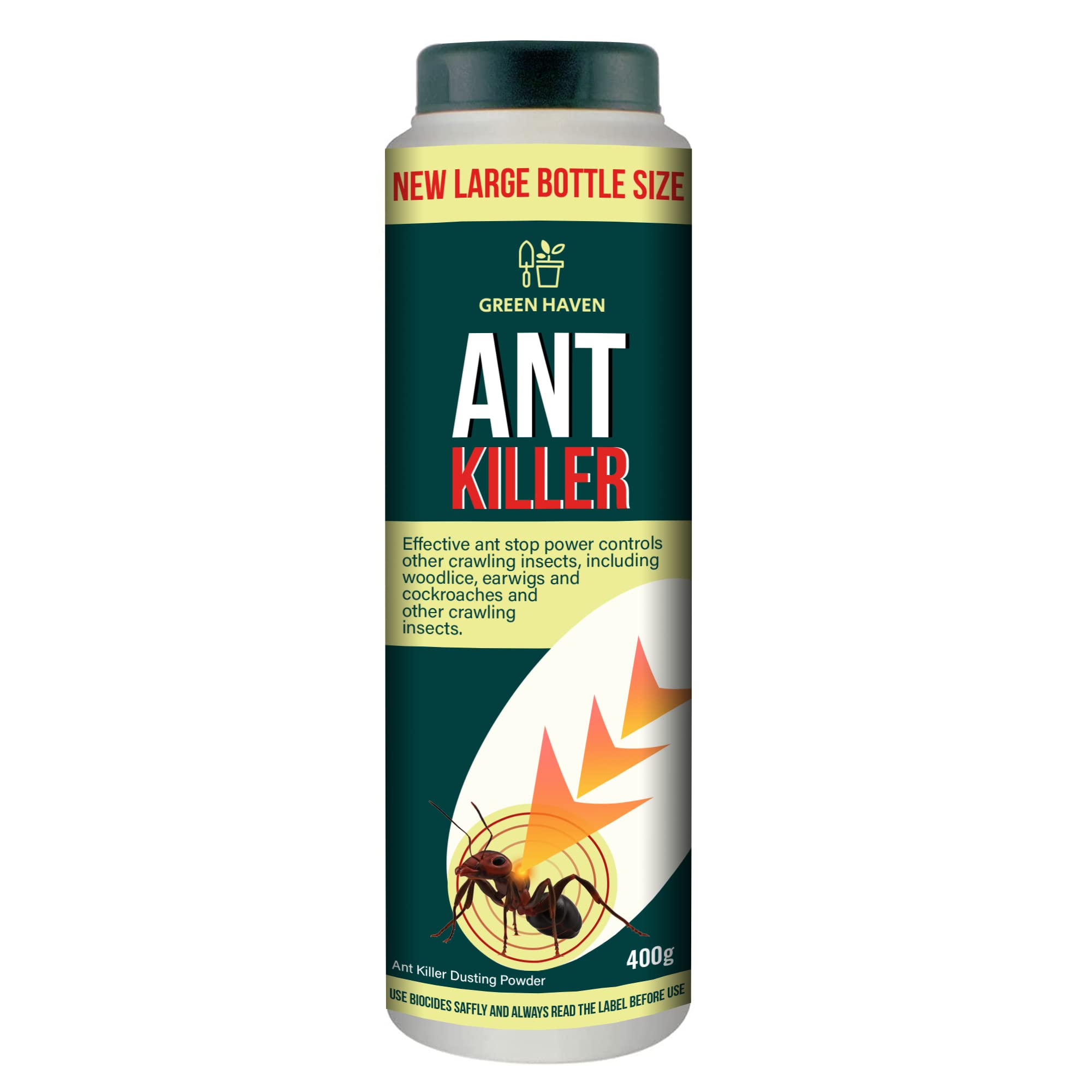 GREEN HAVEN Ultra-strong Ant Killer Powder in 450g - Fast Acting Premium Ant Powder for Indoor & Outdoor, for Home, Garden, Lawns